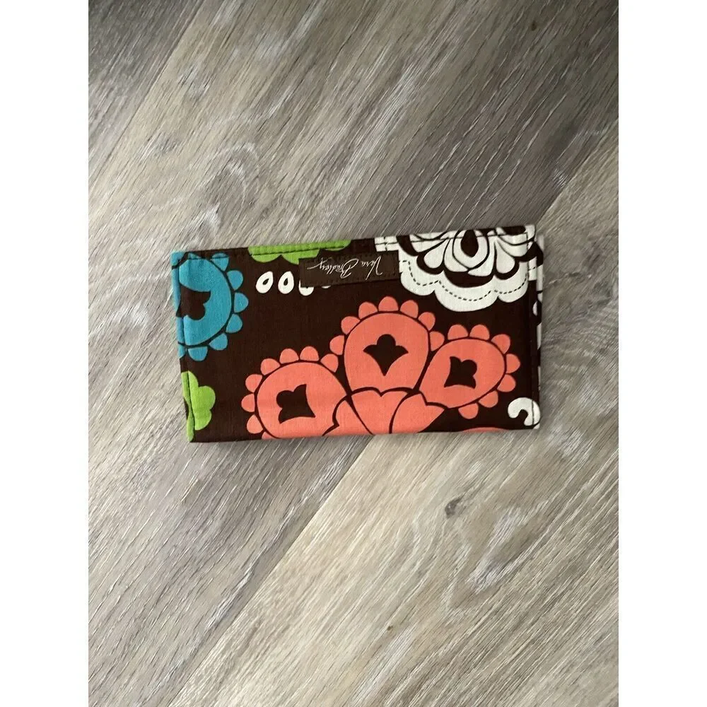 Vera Bradley LOLA Checkbook Holder : Pink Brown Green Floral Print - Picture 4 of 5